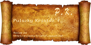 Pulszky Kristóf névjegykártya